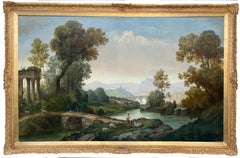 Oil Painting, Landscape, Very Large, After Claude Lorraine, (19th Century)
