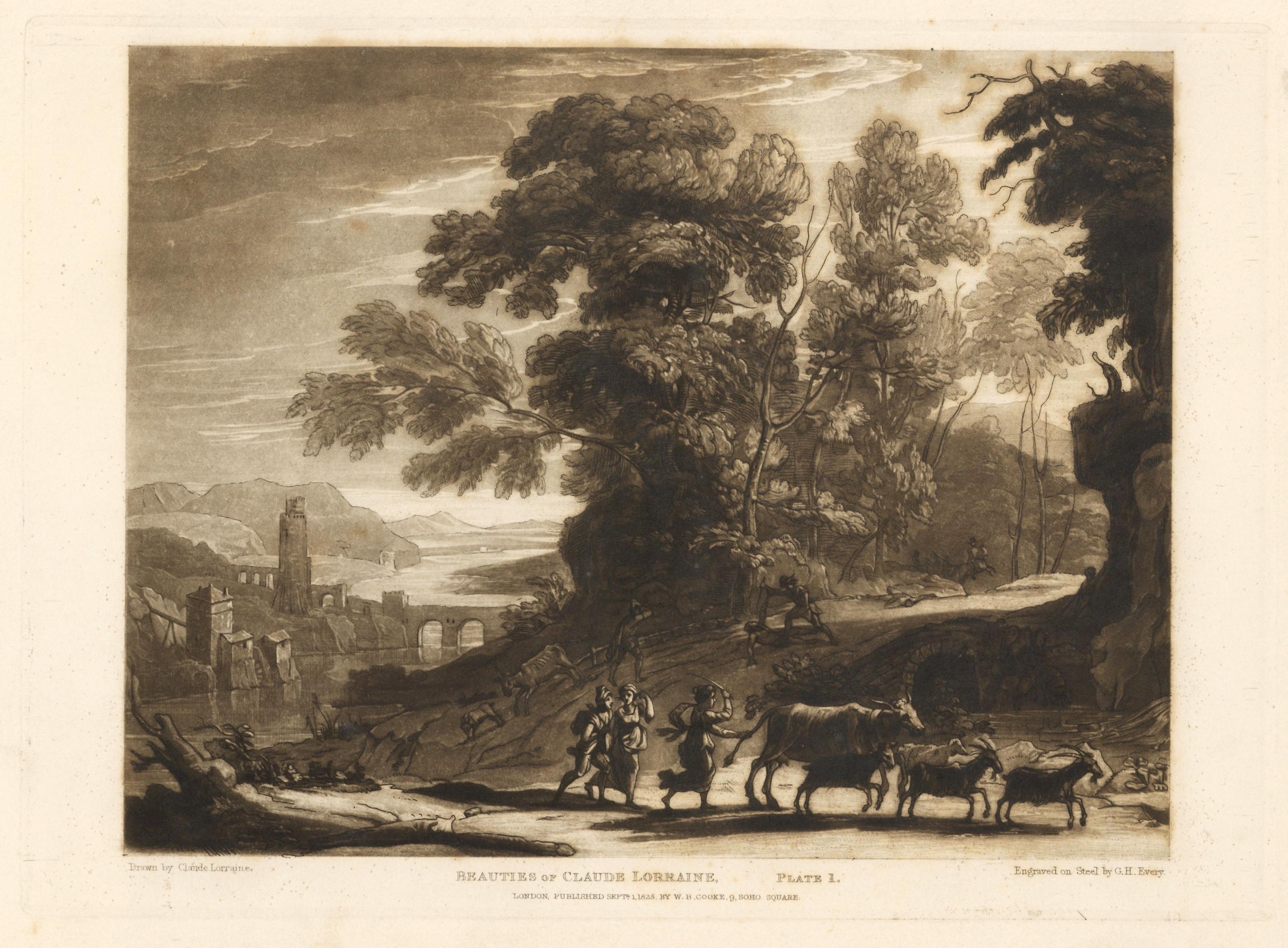 Beauties of Claude Lorrain Schabkunst – Teller 1