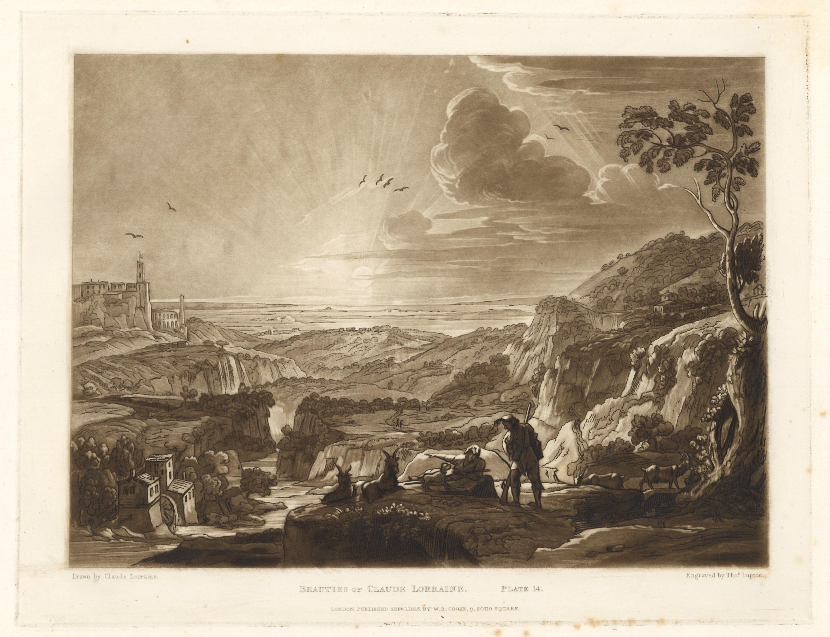 Beauties of Claude Lorrain mezzotint - Plate 14