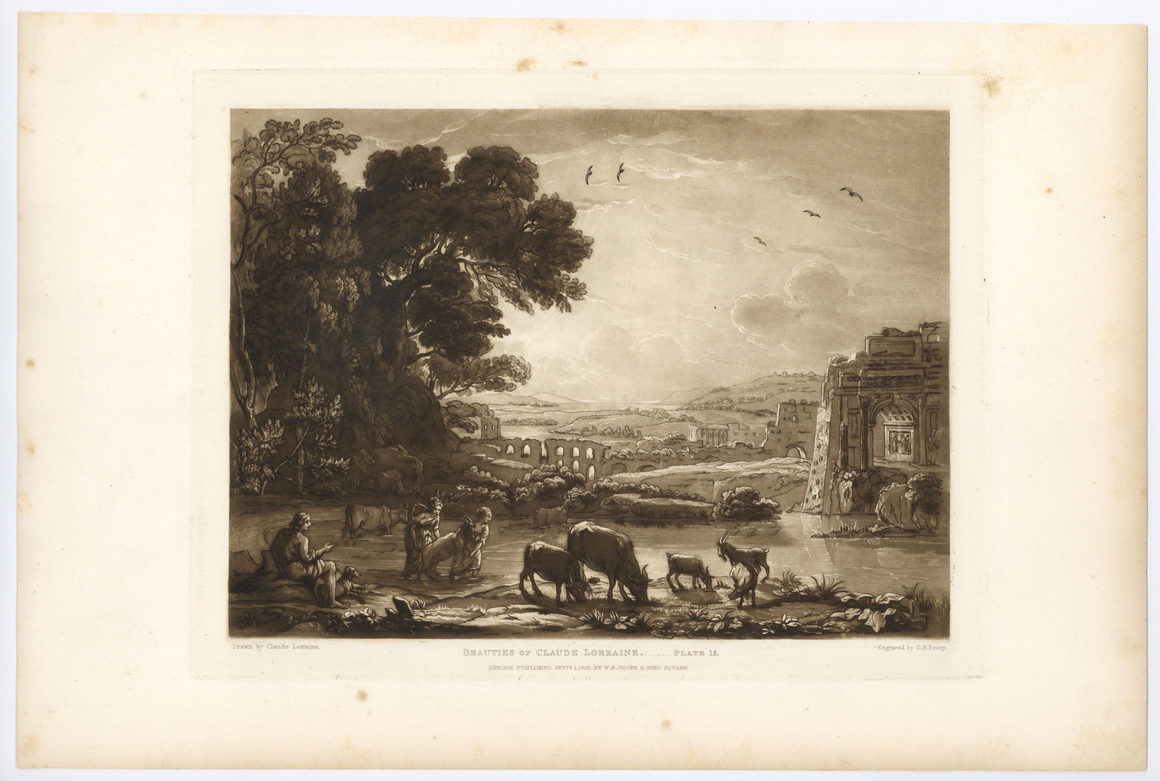 Medium: etching, engraving and mezzotint (after Claude Lorrain). This lovely impression on wove paper was engraved by G.H. Every for the 