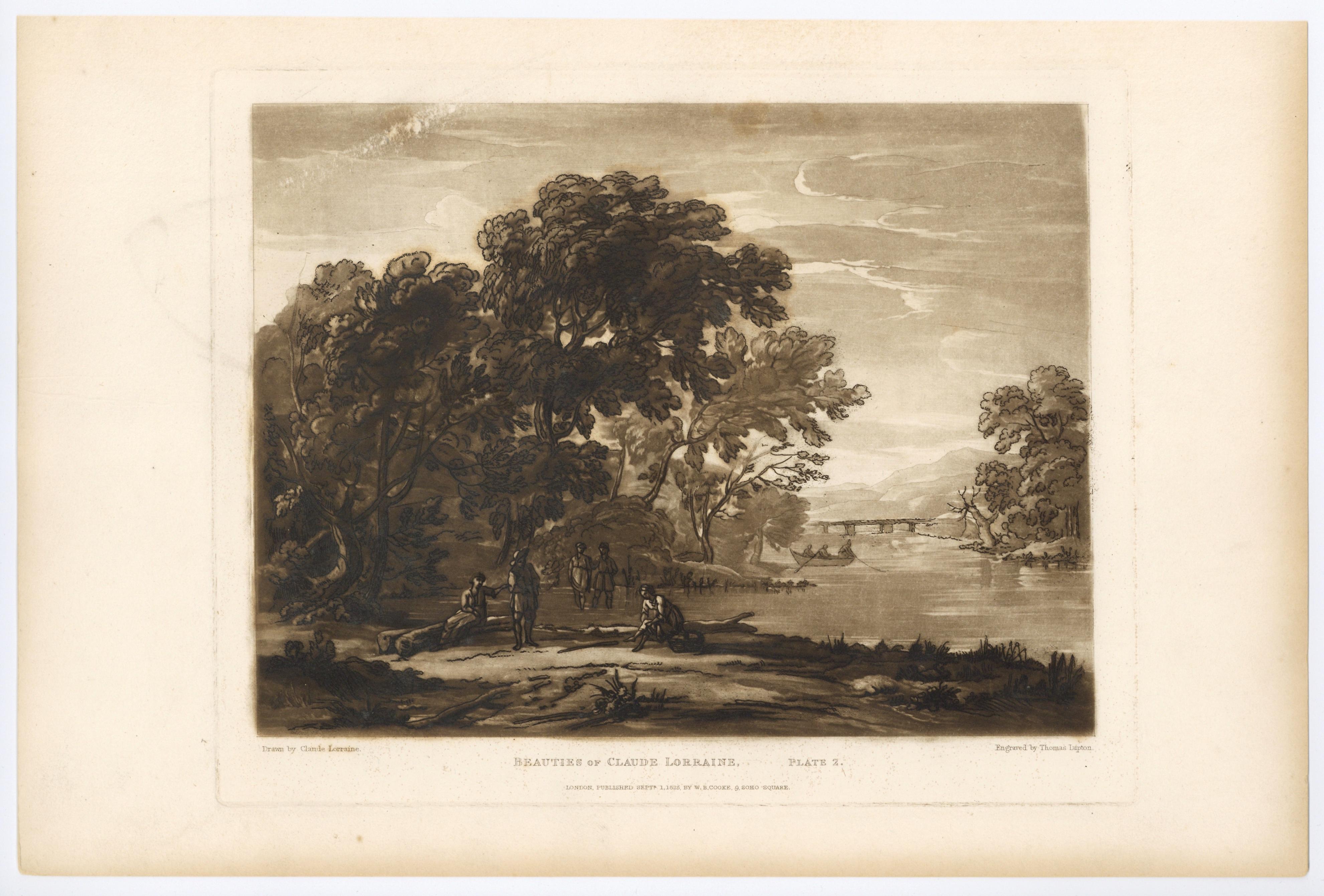 Médium : eau-forte, gravure et mezzotinte (d'après Claude Lorrain). Cette belle impression sur papier vélin a été gravée par G.H. Tous pour le portfolio 
