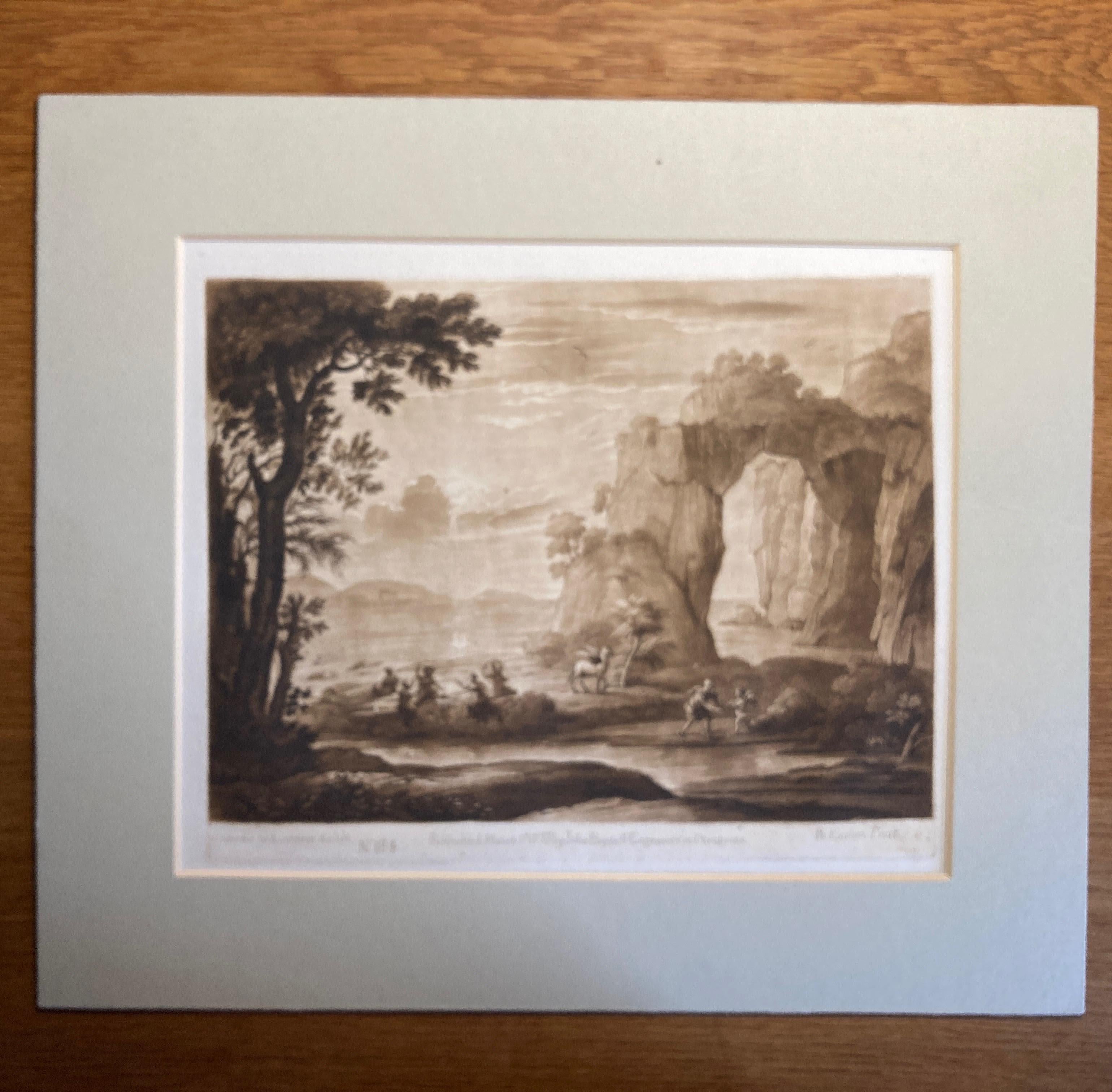 Claude Lorrain Landschaft mit Hermes und den Museen, Aquatinta von Richard Earlom im Angebot 6