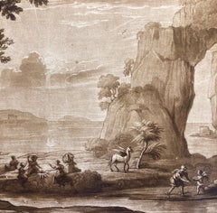 Paysage Claude Lorrain avec Hermès et les Muses, Aquatint de Richard Earlom