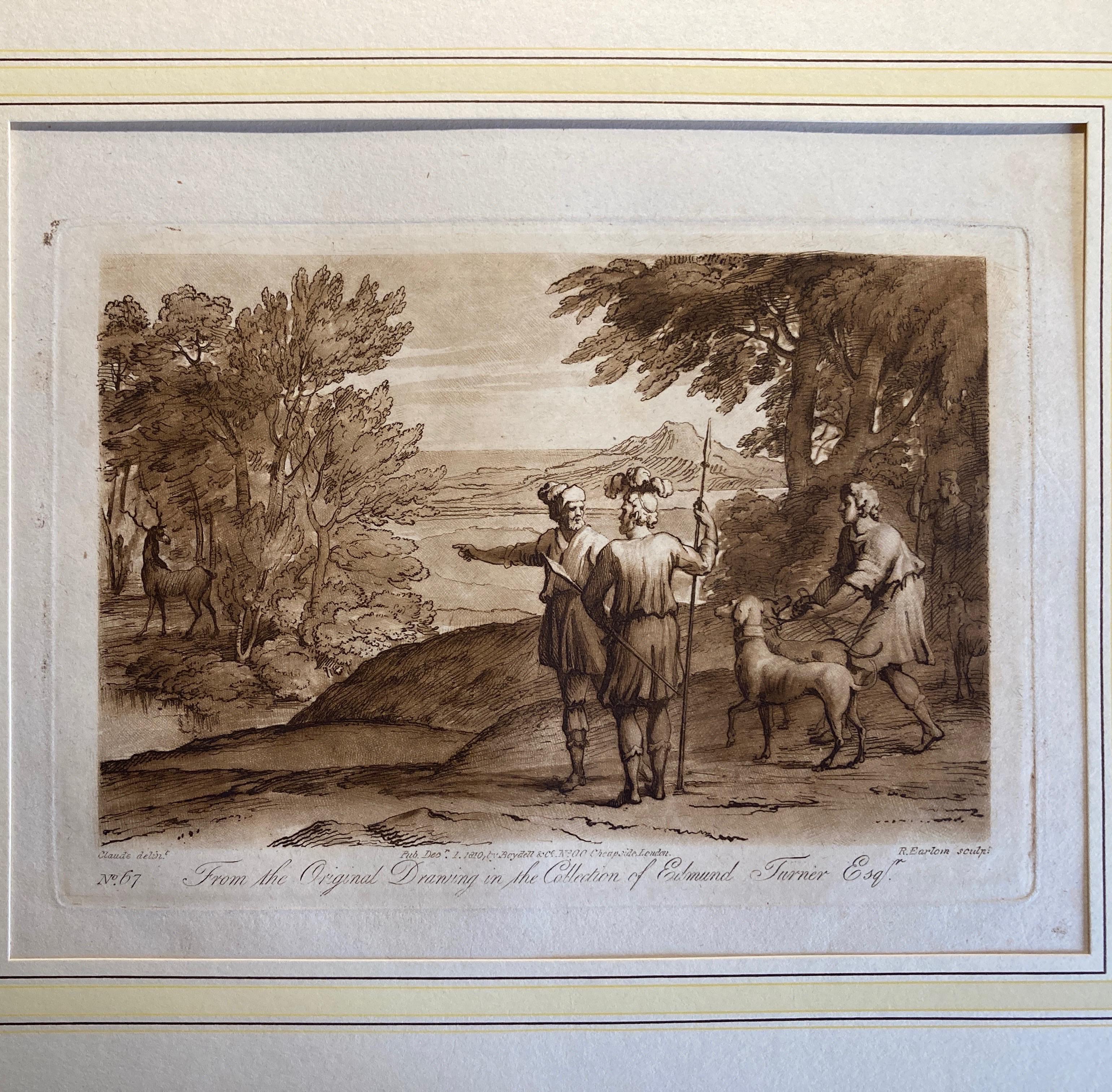 Claude Lorraine Landscape, Richard Earlom Aquatint, 1810 - Print by (after) Claude Lorrain (Claude Gellée)