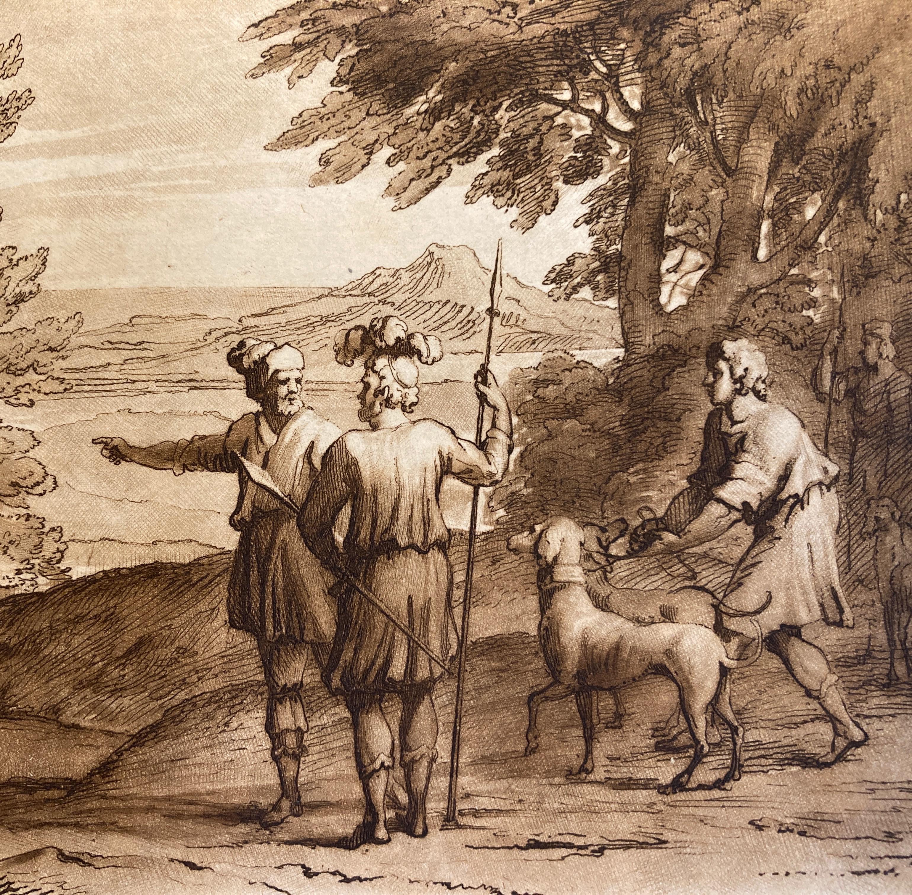 Paisaje de Claude Lorrain, Aguatinta de Richard Earlom, 1810