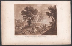 Italianate Landscape, mezzotint by Richard Earlom after Claude le Lorrain