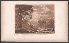 Italianate Landscape, mezzotint by Richard Earlom after Claude le Lorrain