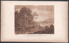 Italianate Landscape, mezzotint by Richard Earlom after Claude le Lorrain