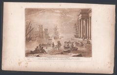 Italianate Landscape, mezzotint by Richard Earlom after Claude le Lorrain