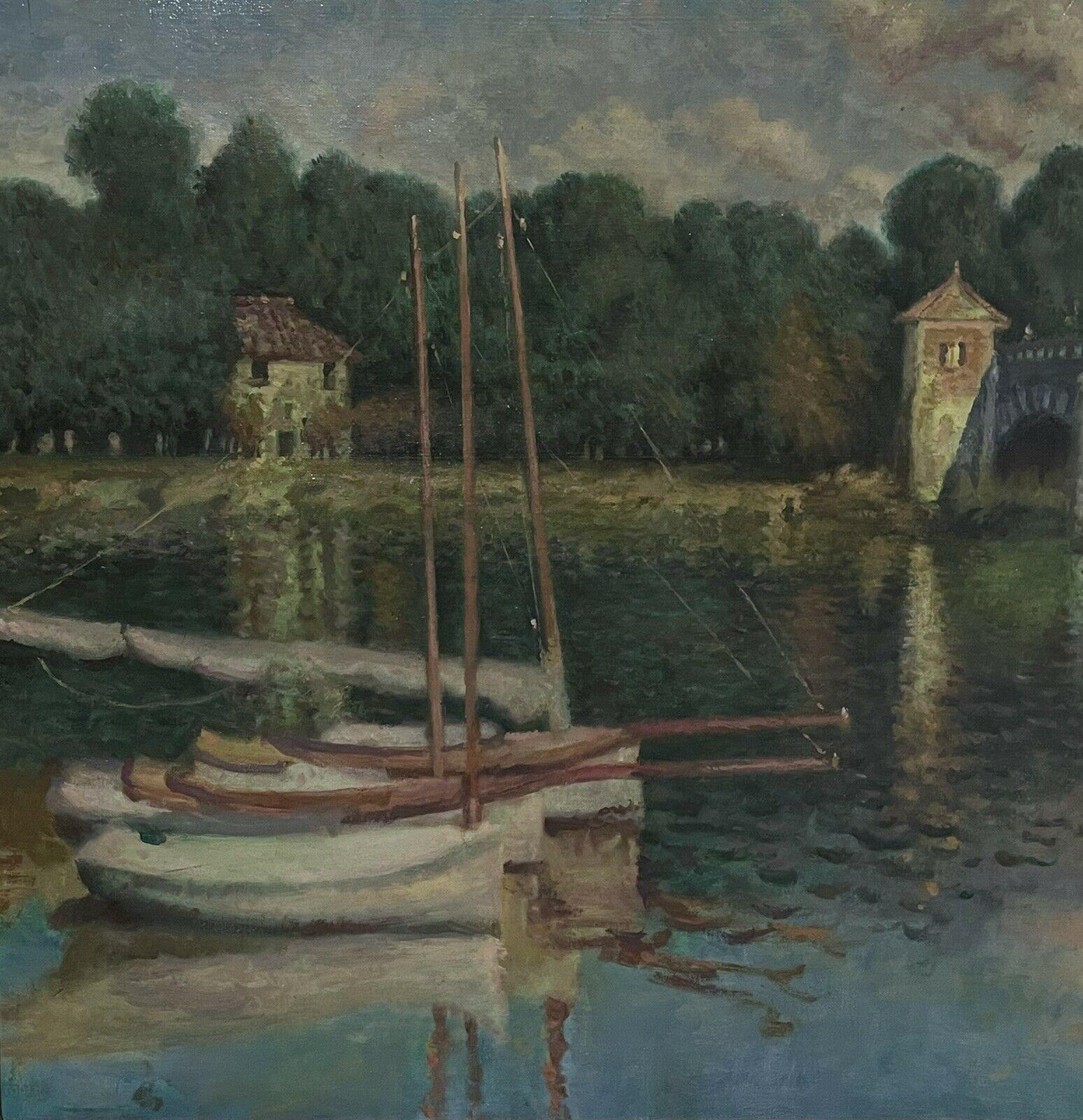 Artist/ School: after Claude Monet

Title: The Bridge at Argenteuil

Medium: oil painting on canvas, framed and inscribed verso.

framed: 26.25 x 30.25 inches
canvas:  20 x 24 inches

Provenance: private collection, England

Condition: The painting