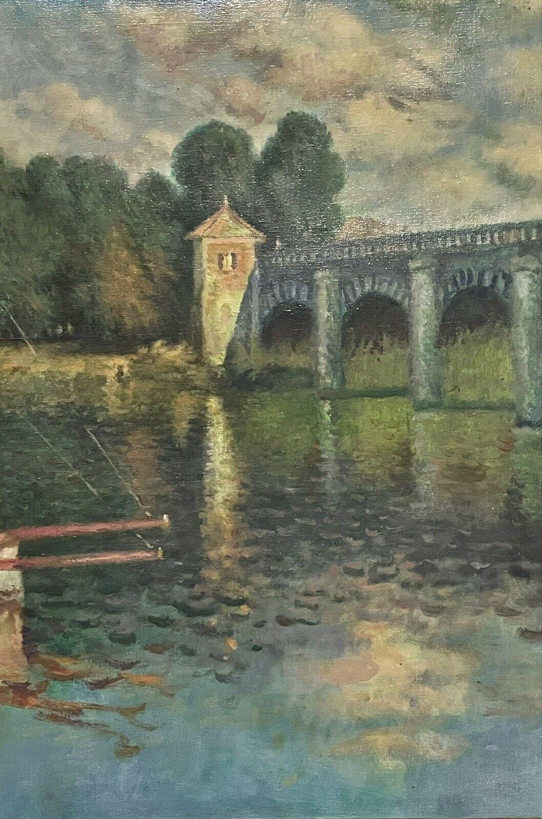 The Bridge at Argenteuil French Impressionist Oil Painting after CLAUDE MONET For Sale 1