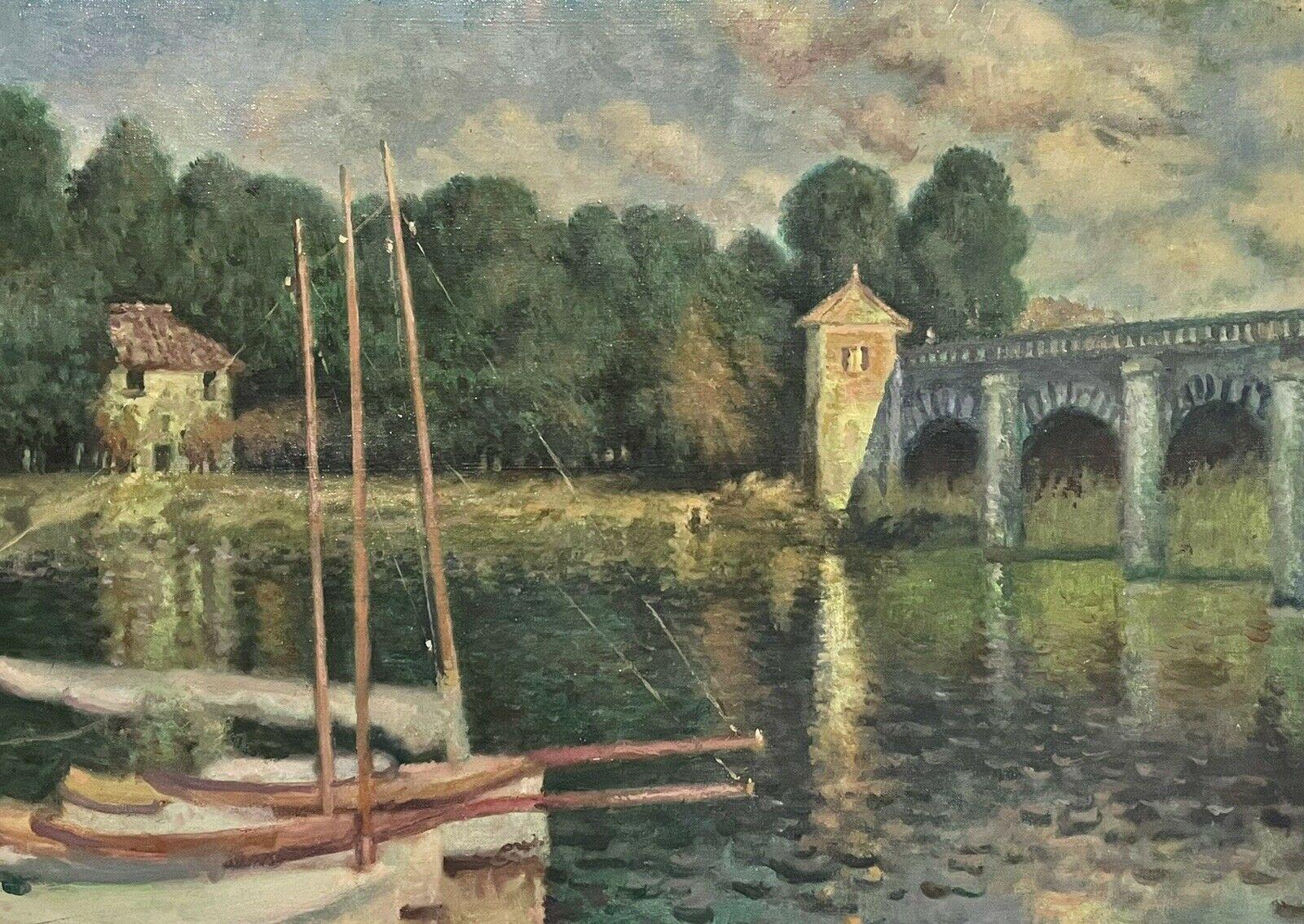 The Bridge at Argenteuil French Impressionist Oil Painting after CLAUDE MONET For Sale 2