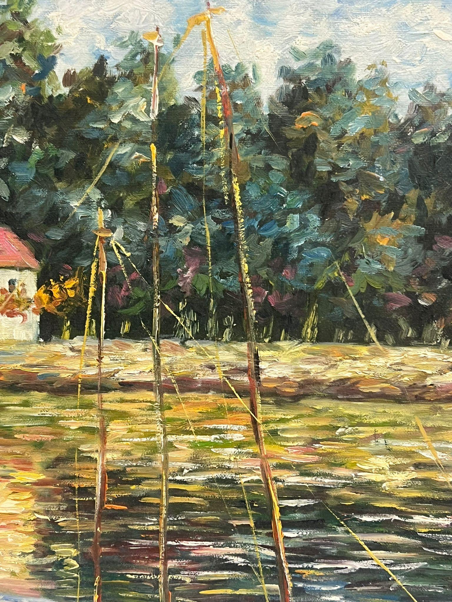Die Brücke von Argenteuil
eine Kopie nach dem früheren Originalgemälde von Claude Monet
Öl auf Leinwand, ungerahmt
Leinwand : 20 x 24 Zoll
Provenienz: Privatsammlung, Südwestengland
Zustand: sehr guter und gesunder Zustand 