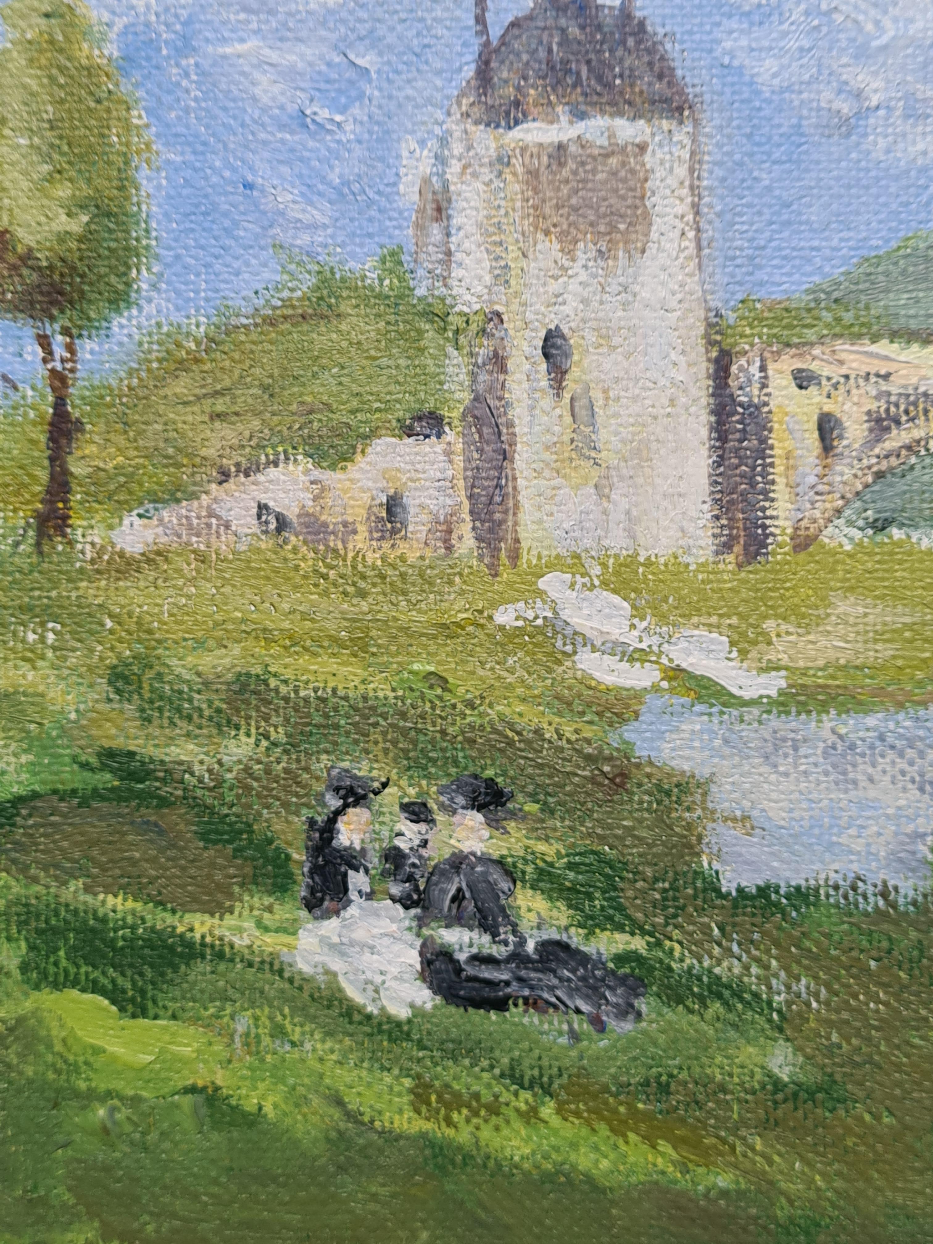 Impressionist Painting of a Riverscape, The Bridge at Argenteuil For Sale 6