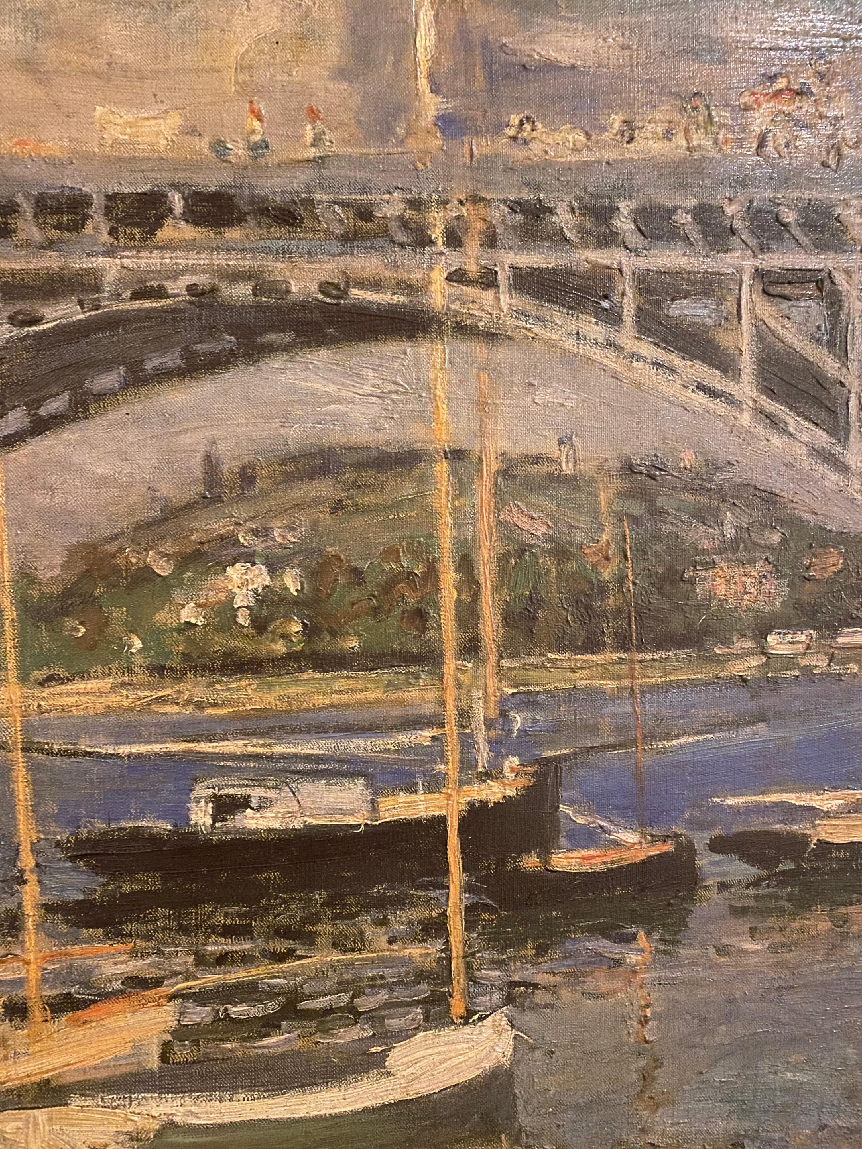 „Die Brücke über die Seine in der Nähe von Argenteuil“, Ölreproduktion nach Claude Monet im Angebot 3