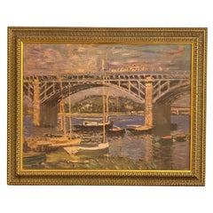 "The Bridge over the Seine Near Argenteuil" Oil Reproduction after Claude Monet
