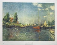 "The Red Boats, Argenteuil" After Claude Monet. New York Graphic Society, 1943.