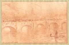 "Waterloo Bridge, Soliel Voile" etching