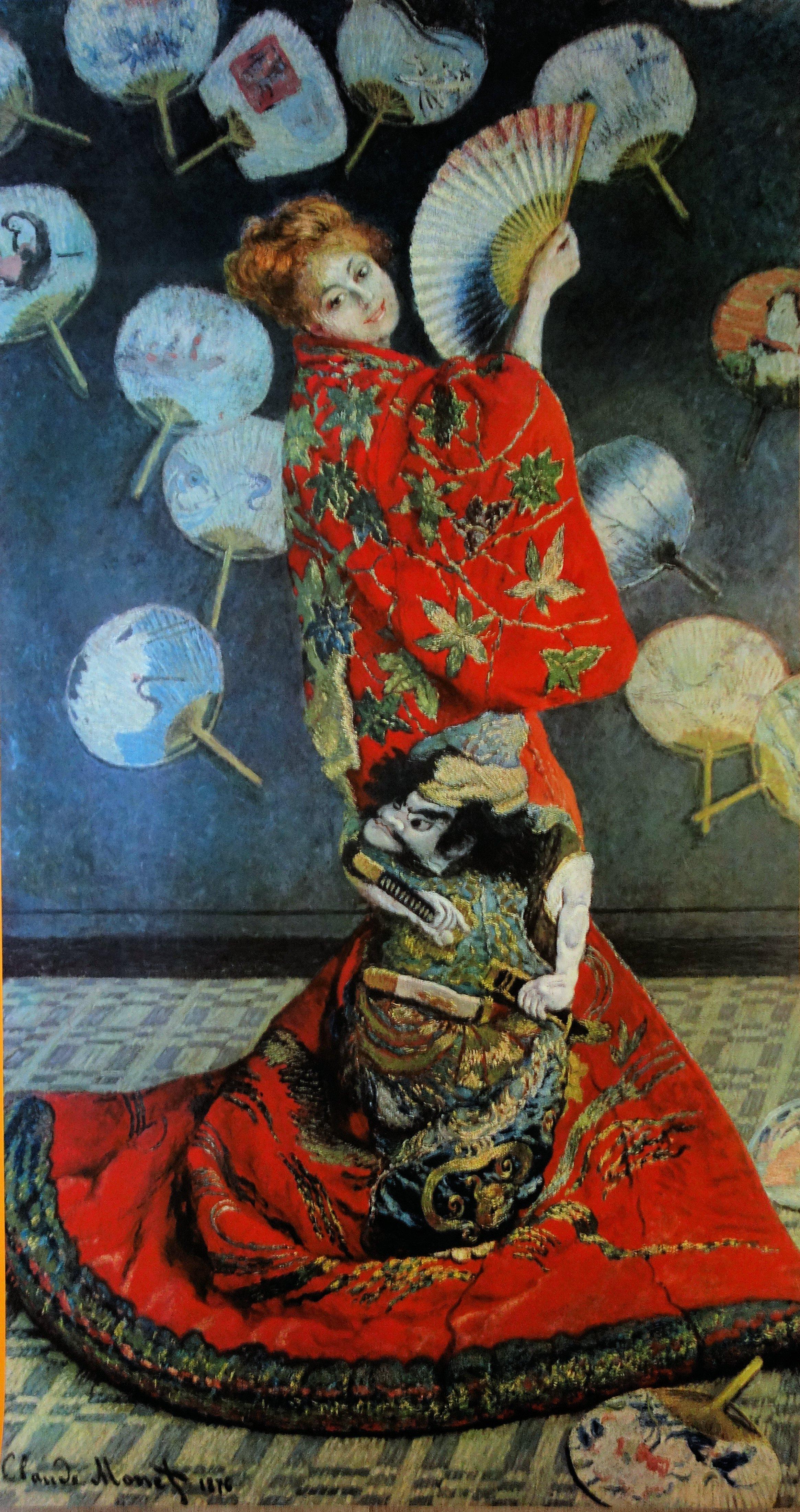 Femme avec l'éventail - Affiche d'exposition vintage - 1972 - Impressionnisme Print par (after) Claude Monet