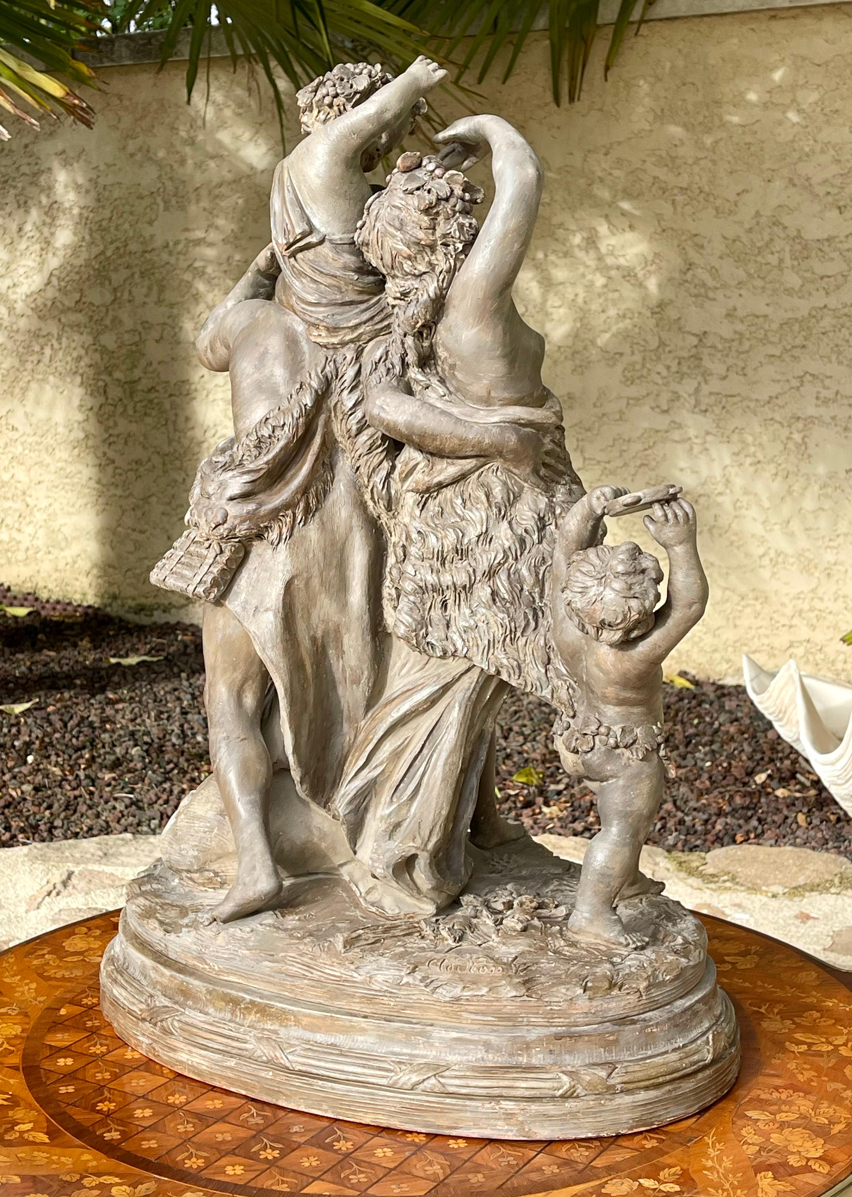 After Clodion - The Bacchanalia, Terracotta For Sale 9