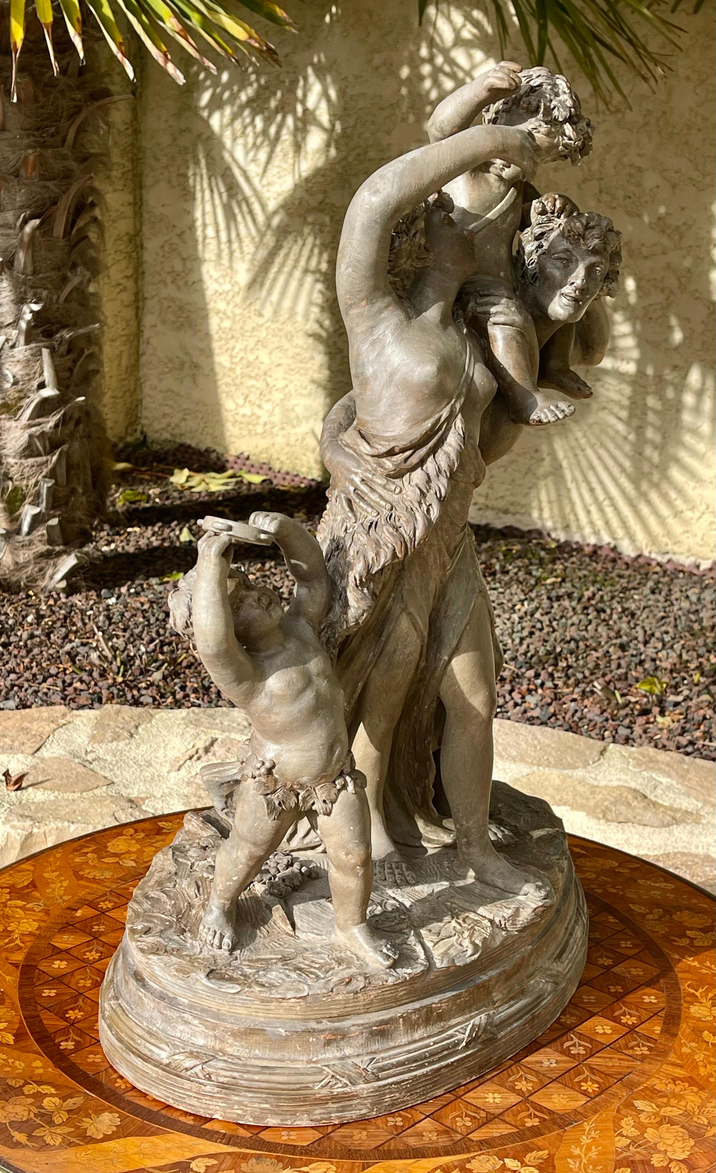 After Clodion - The Bacchanalia, Terracotta For Sale 13