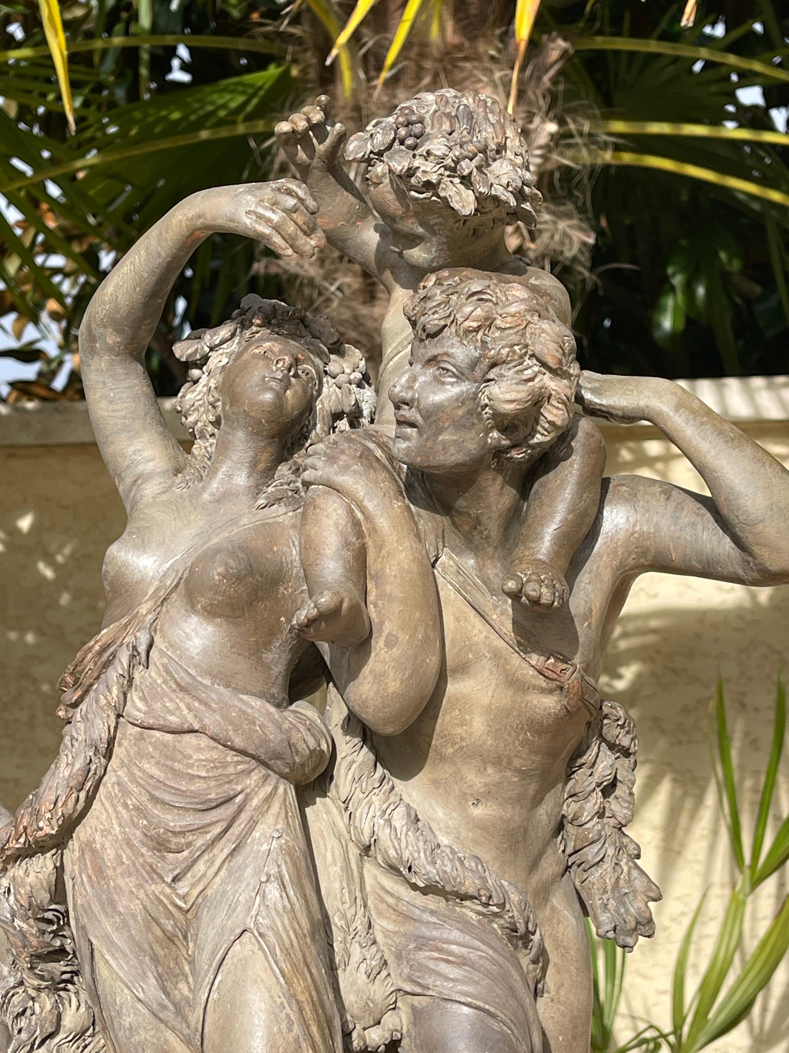 French After Clodion - The Bacchanalia, Terracotta For Sale