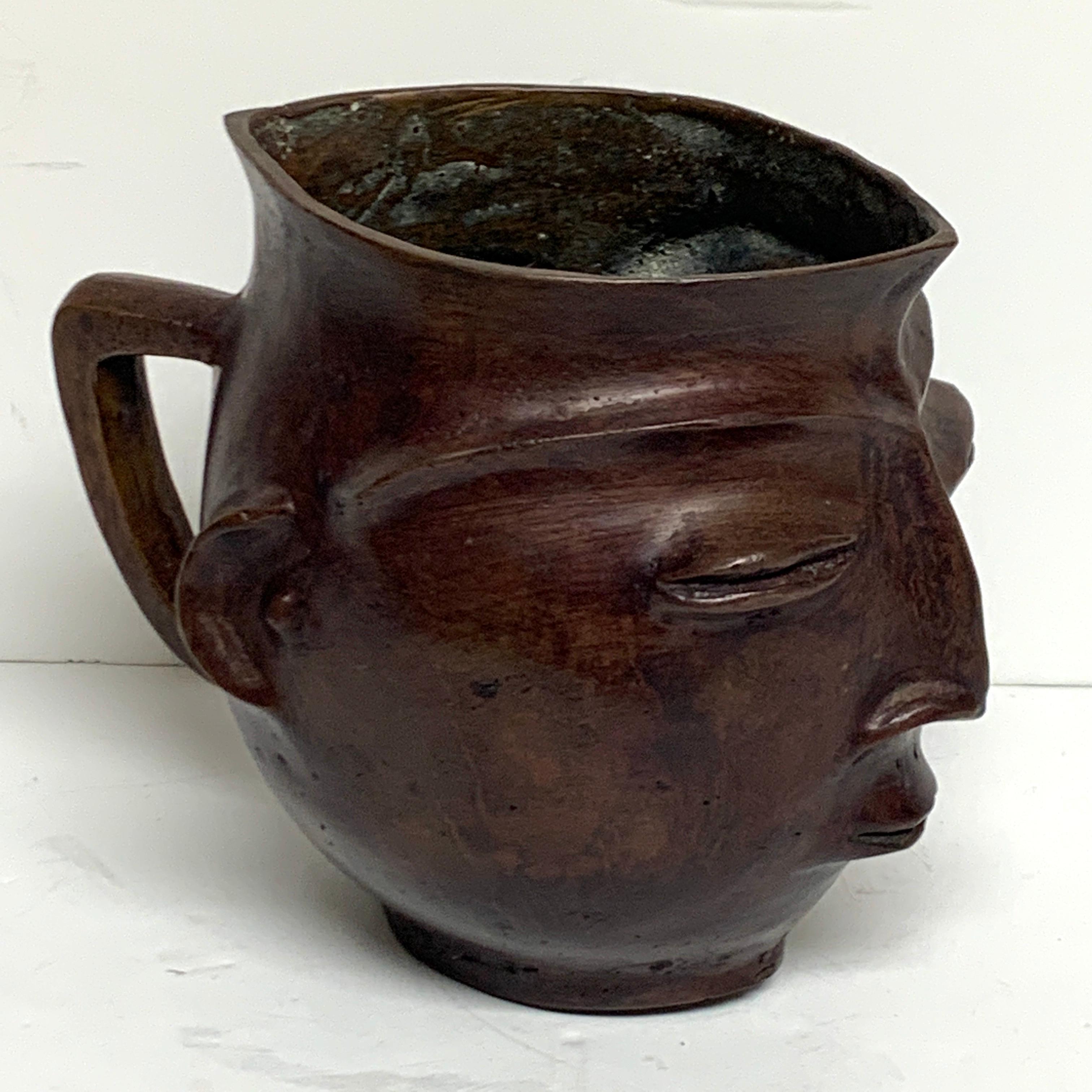 Modern After Constantin Brancusi Figural Bronze Pitcher, Issued by Baker Furniture Co.