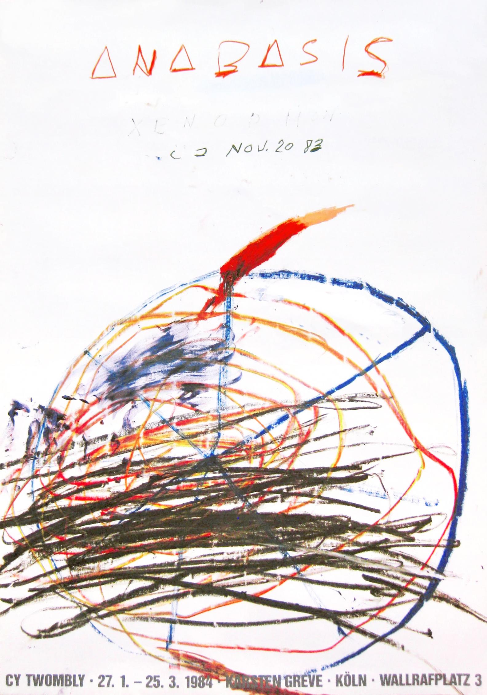 Vintage Exhibition Poster Galerie Karsten Greve, Cologne 1984  - Print by Cy Twombly