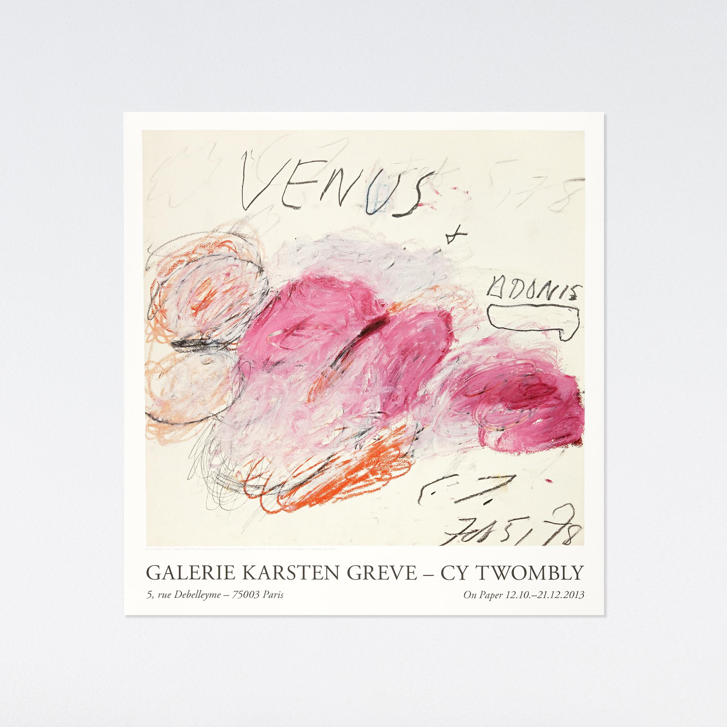 Cy Twombly, Venus + Adonis - On Paper,  2013 Exhibition Poster - Print by (after) Cy Twombly