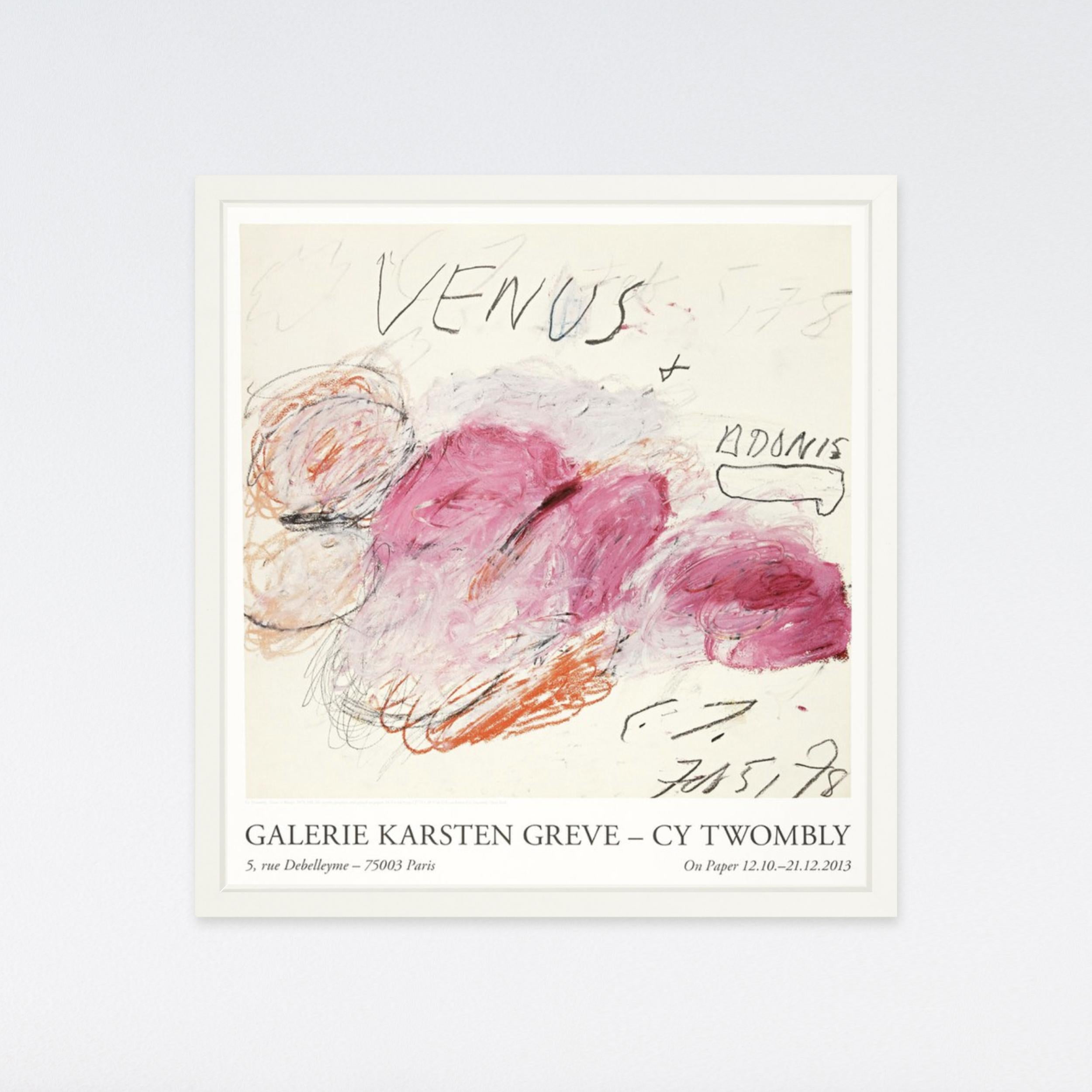 Cy Twombly, Venus + Adonis - On Paper,  2013 Exhibition Poster - American Modern Print by (after) Cy Twombly