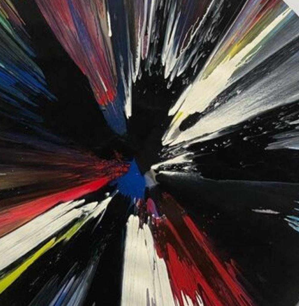 Untitled (spin) By Damien Hirst - Black Abstract Painting by (after) Damien Hirst