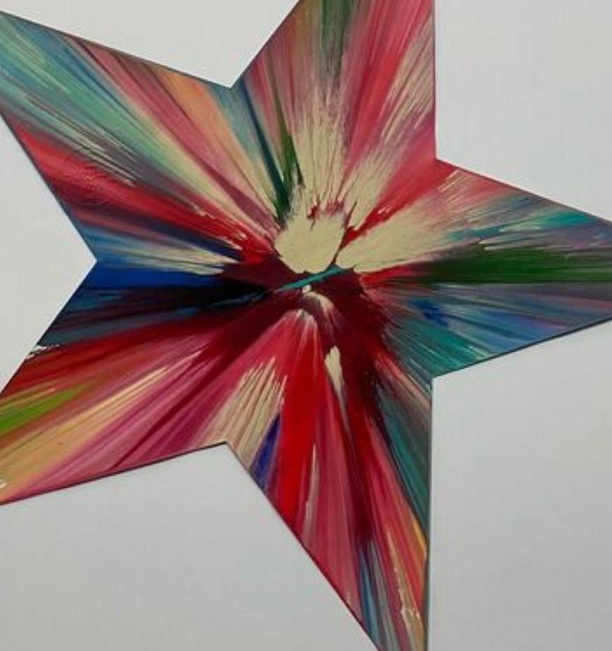 Untitled (spin star) By Damien Hirst - Brown Abstract Painting by (after) Damien Hirst
