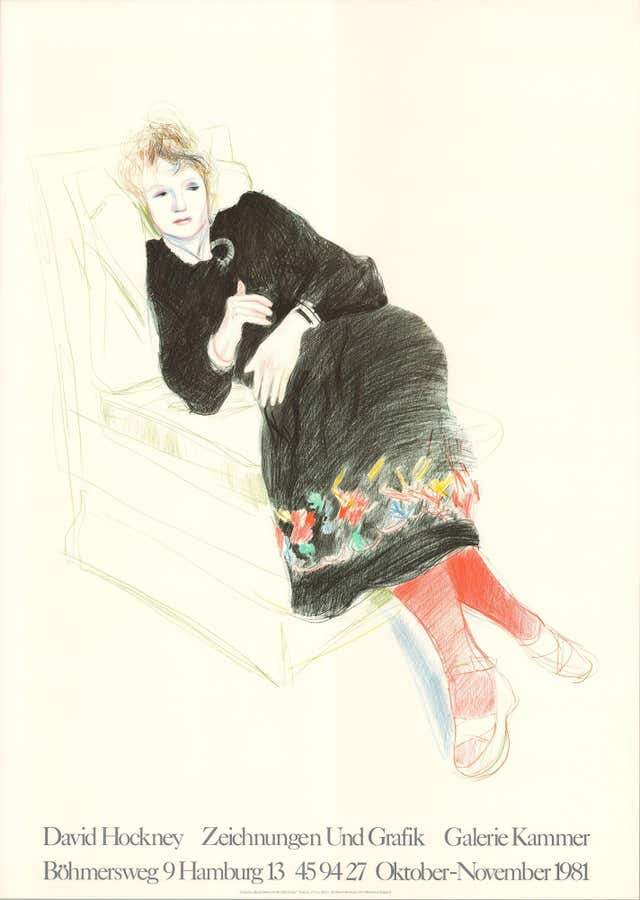 Celia in Black Dress Offset Print, Pop Art, 1980 For Sale at 1stDibs