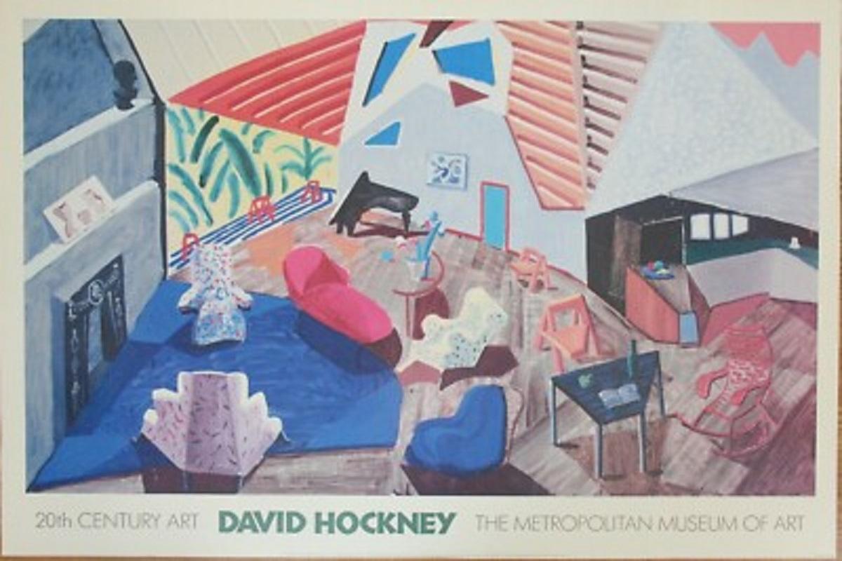 David HOCKNEY 1989 - 1990 Mostra del Metropolitan Museum of Art Poster originale