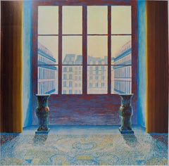 David Hockney at Louvre Museum (Paris) - Original Vintage Poster