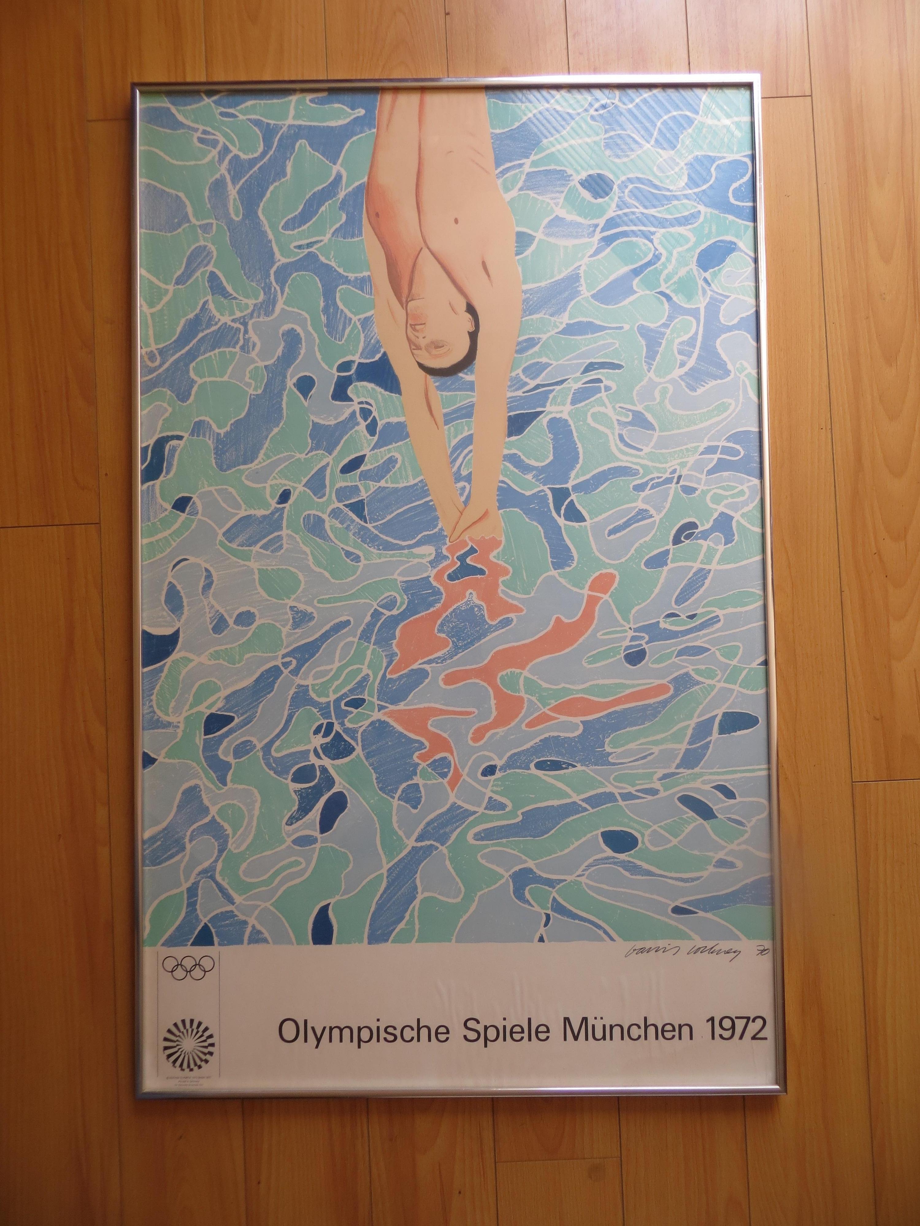 (after) David Hockney Figurative Print – David Hockney, Olympische Spiele München  Drucken  Plakat, 1972 