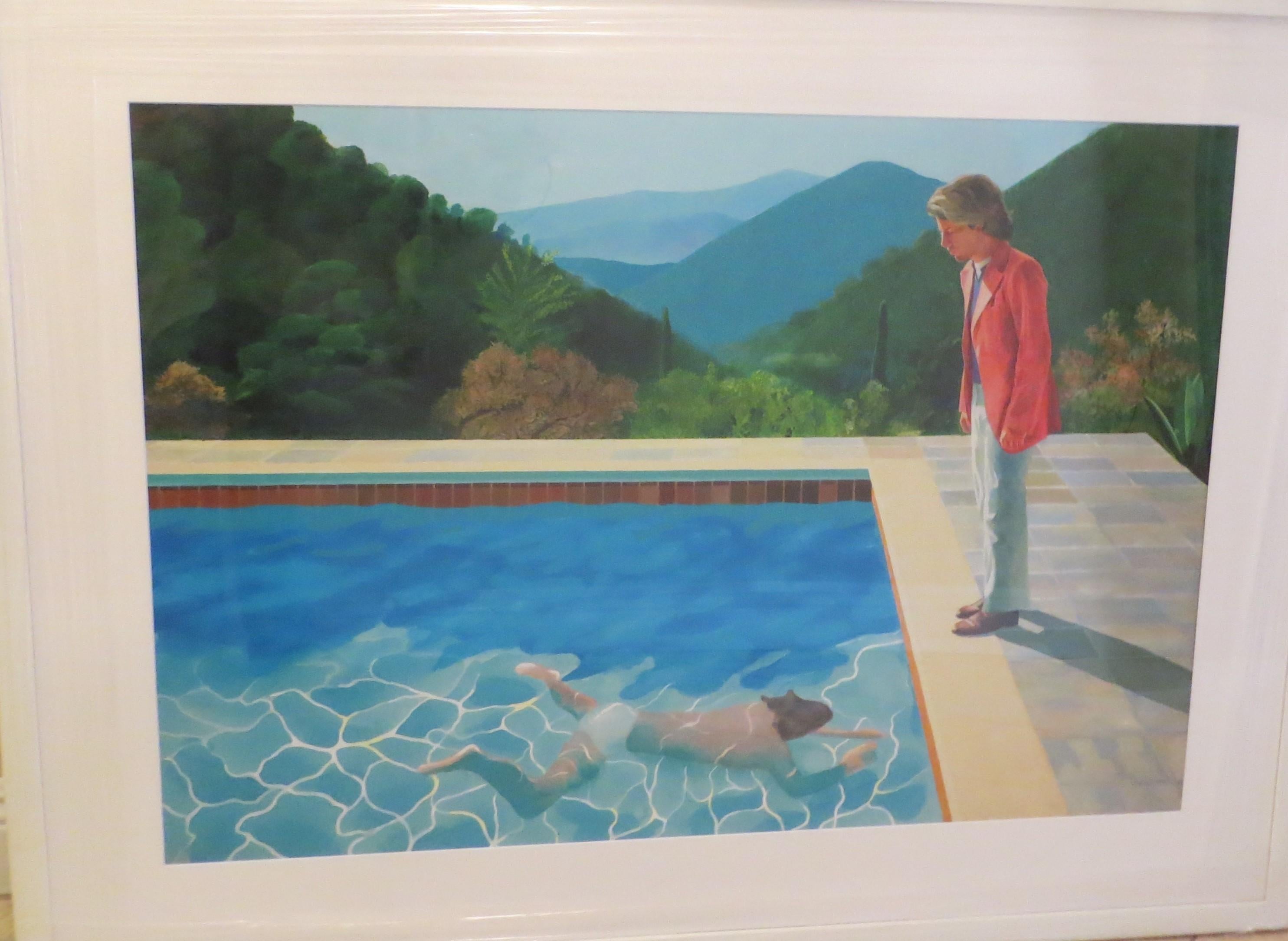 David Hockney Pool with Two Figures Lithograph - Print by (after) David Hockney