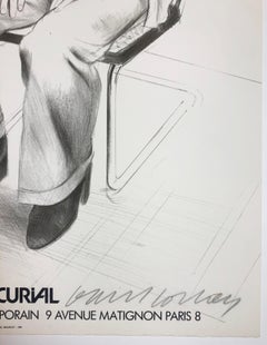 David Hockney SIGNED vintage portrait Artcurial, Paris 1979 (Gregory Evans 1976)