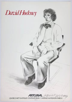 David Hockney ritratto d'epoca FIRMATO Artcurial, Parigi 1979 (Gregory Evans 1976)