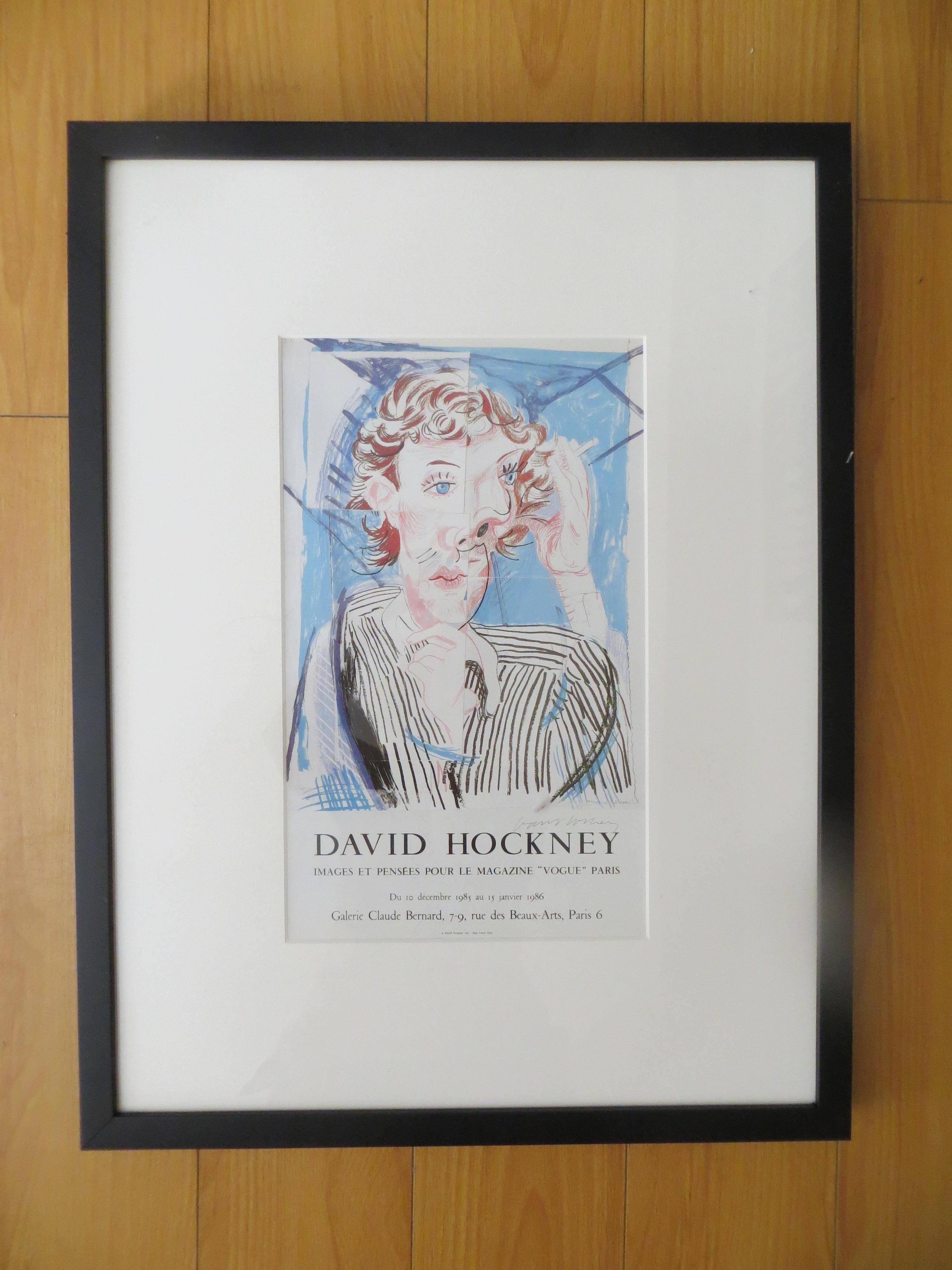 This David Hockney rare vintage 1985 Pop Art lithograph print 