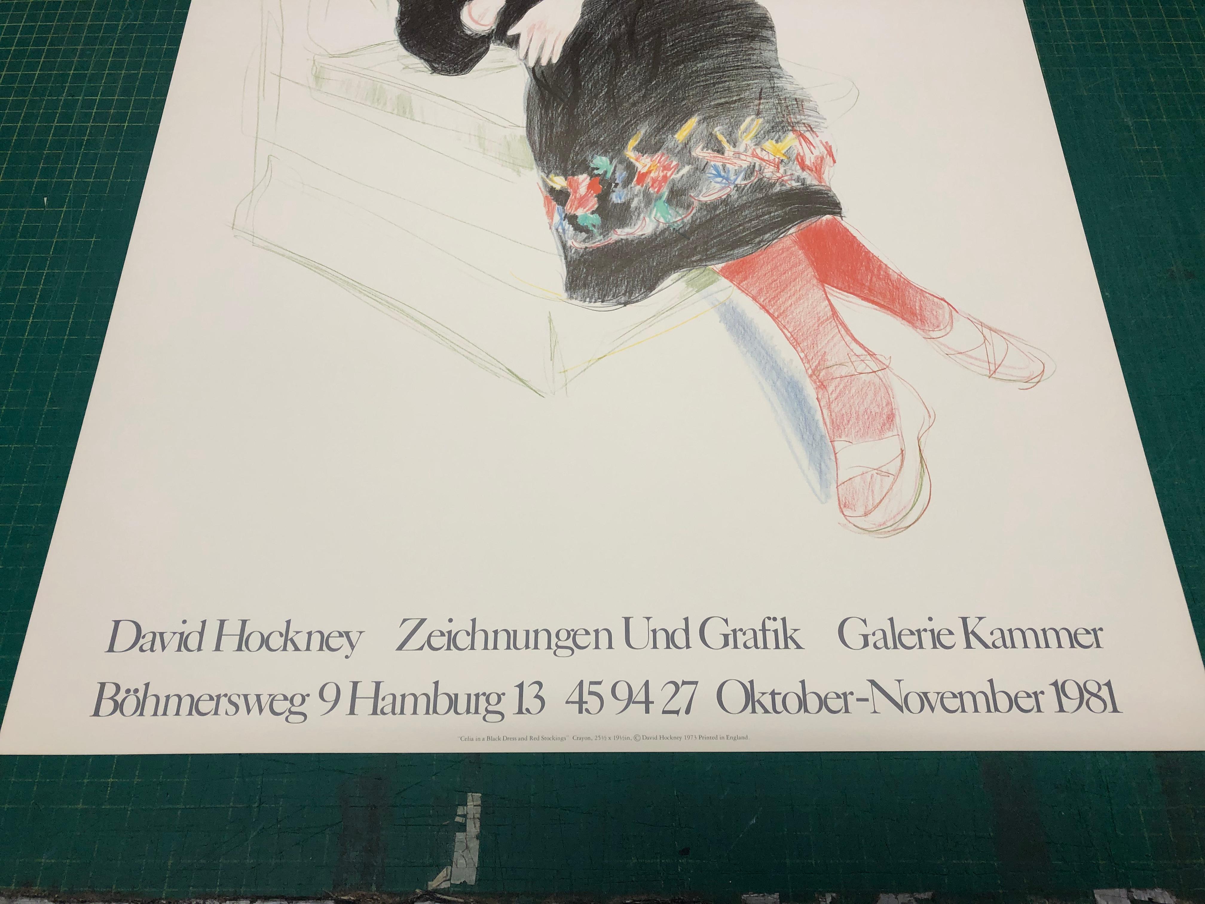 Exhibition Poster Celia In A Black Dress With Colored Border-35