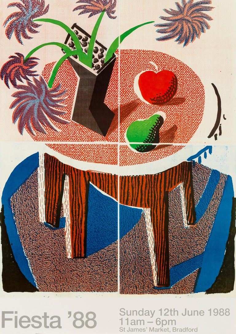 after) David Hockney - Fiesta -- Exhibition Poster For Sale at 1stDibs