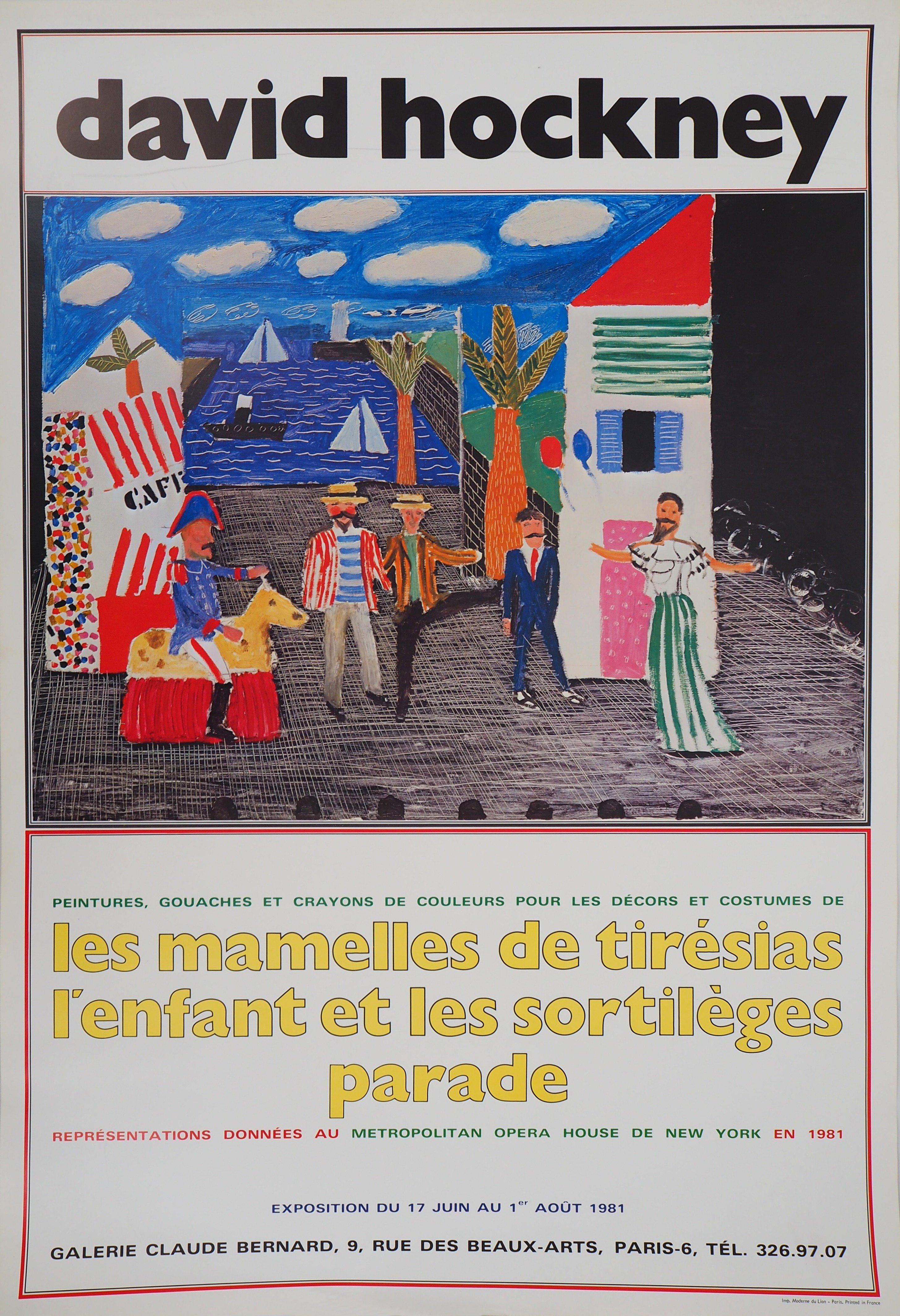 (after) David Hockney Figurative Print - New York Metropolitan Opera House : Tirésias - Original Vintage Poster (1981)