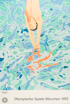 Olympische Spiele München -- Print, Lithograph, Pool by David Hockney
