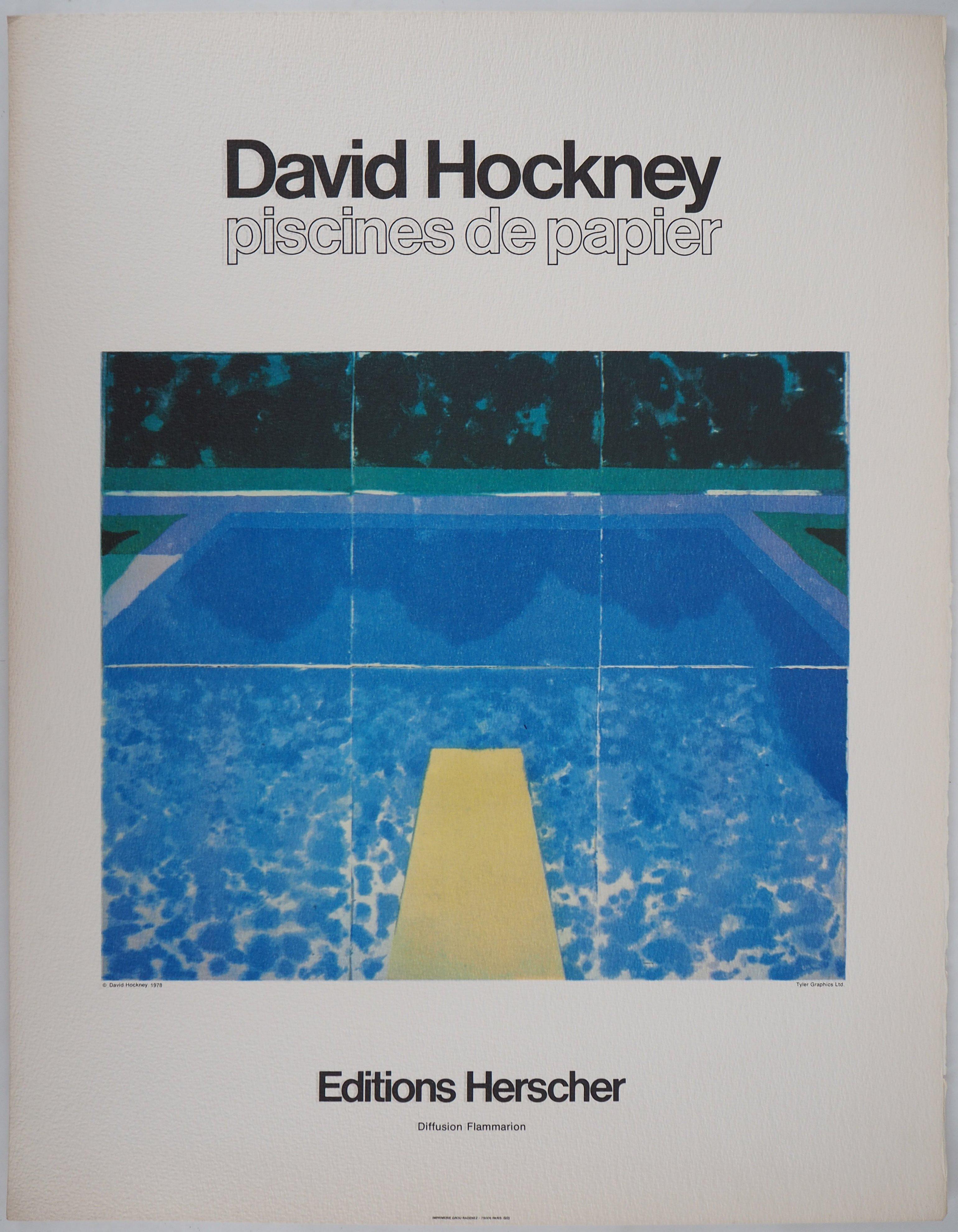 (after) David Hockney Figurative Print - Paper Pools - Original Vintage Poster