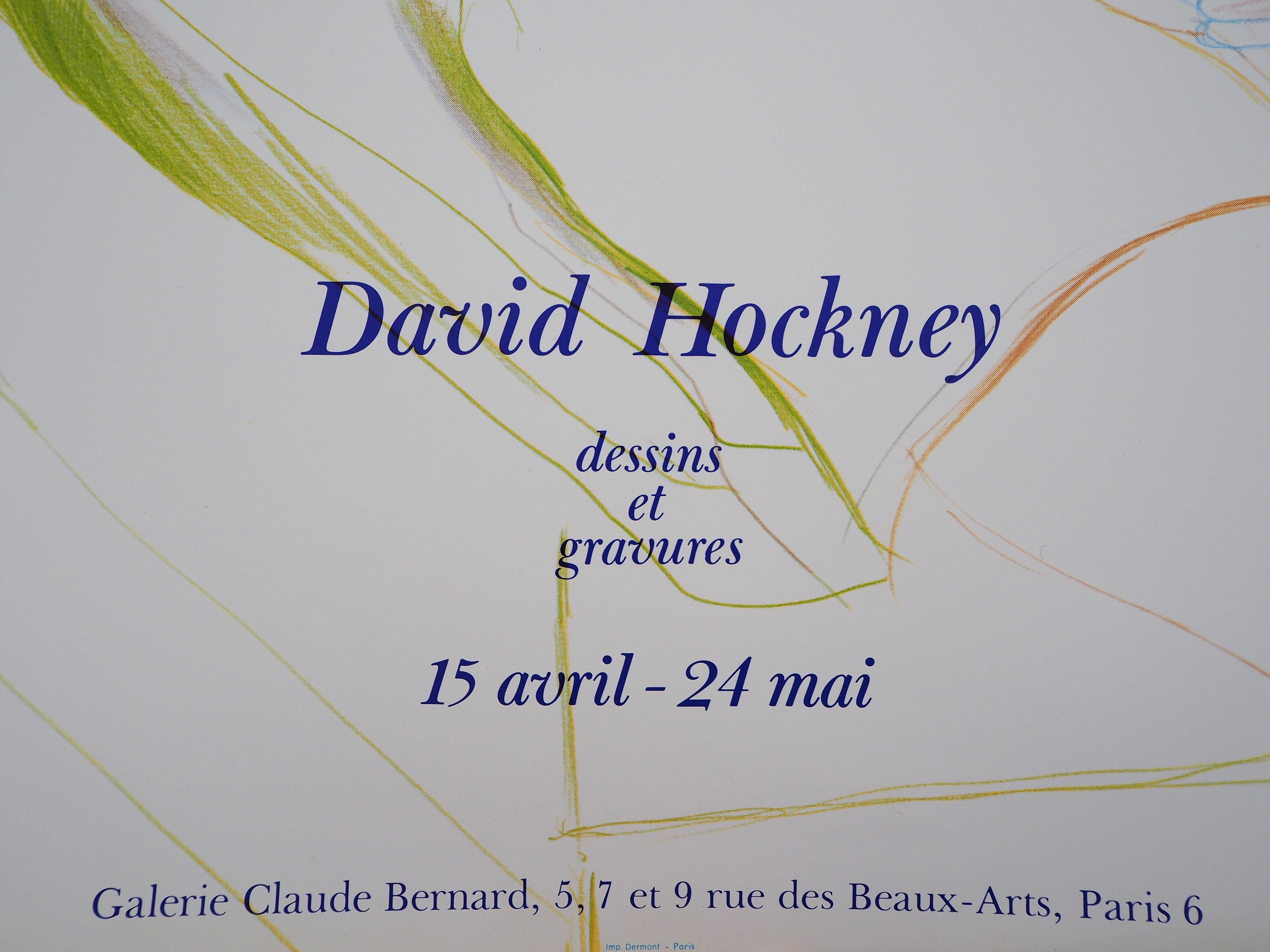David HOCKNEY
Portrait d'un homme qui lit

Affiche originale (lithographie offset)
Imp imprimé en France par l'Imprimerie D D D L L L à Paris
64 x 45 cm (environ 25,1 x 17,7 pouces)
Cette affiche a été créée pour l'exposition 