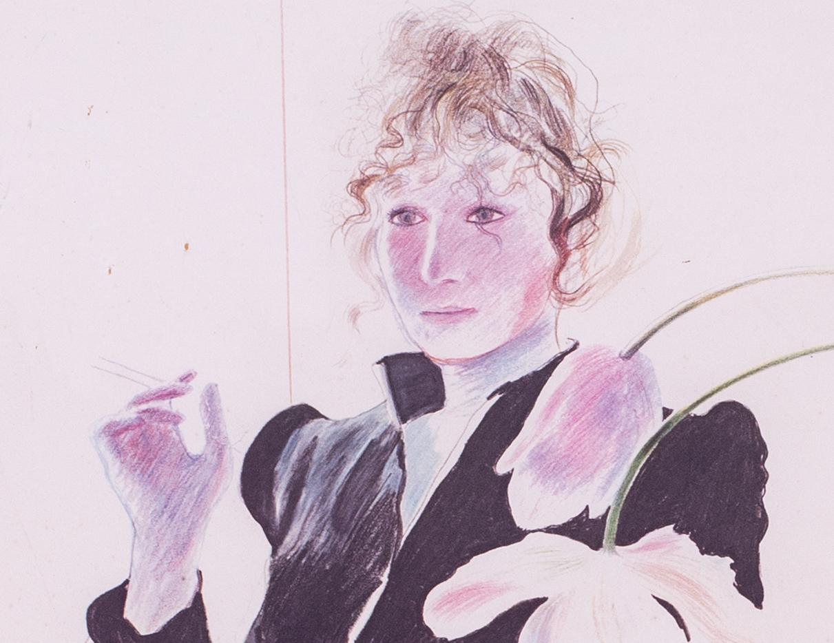 Signed by Hockney, 1980, Tate Gallery poster of a David Hockney exhibition - Realist Print by (after) David Hockney