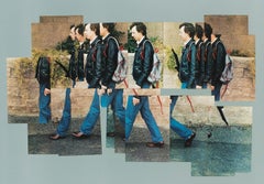 Venice Walk 1983 Vintage David Hockney Exhibition Poster in turquoise teal