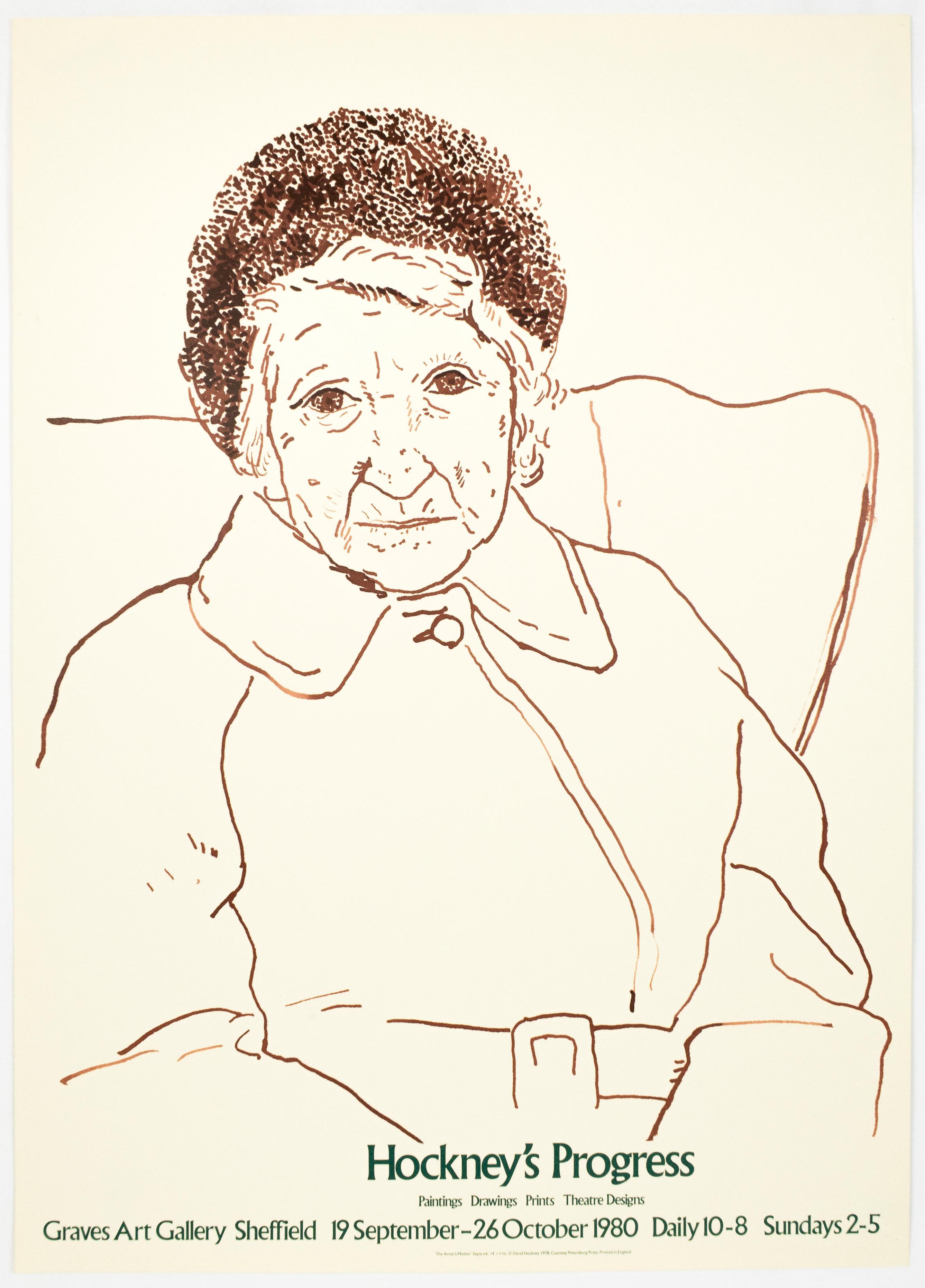 Ritratto di David Hockney d'epoca Poster della mostra Graves Art Gallery '80