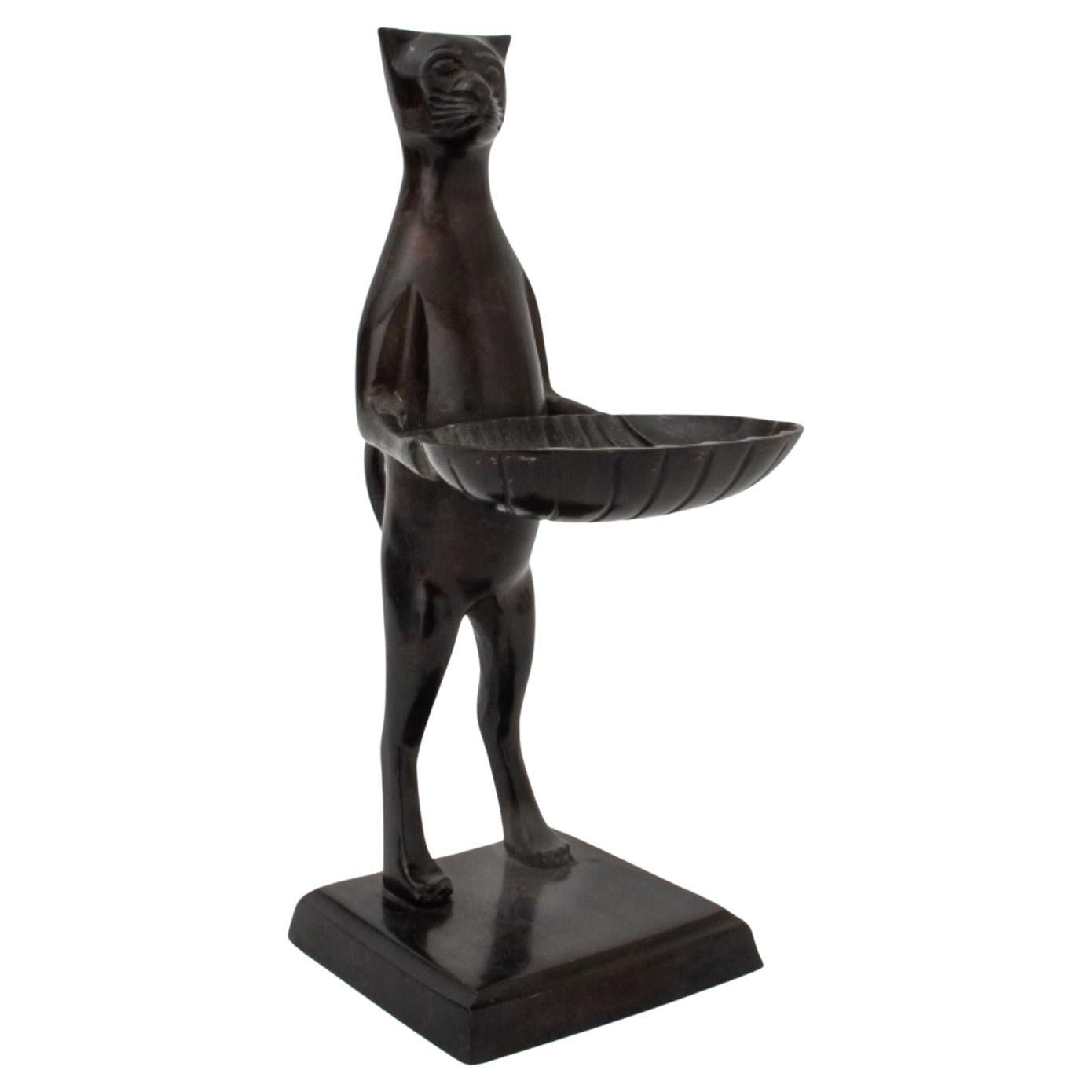 Nach Diego Giacometti, Butler-Skulptur einer Katzenskulptur aus Messing